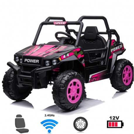 COCHE ELECTRICO NIÑO - JEEP L-9952 ROSA